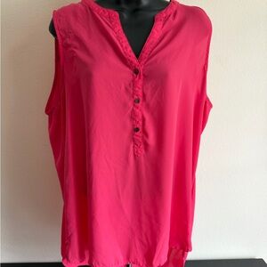 Adrianna Papell Vibrant Pink Sleeveless Blouse